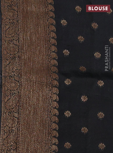 Banarasi semi tussar saree jamun shade with thread & zari woven buttas and woven border