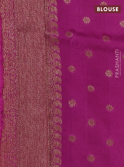 Banarasi semi tussar saree orange and purple with thread & zari woven buttas and woven border