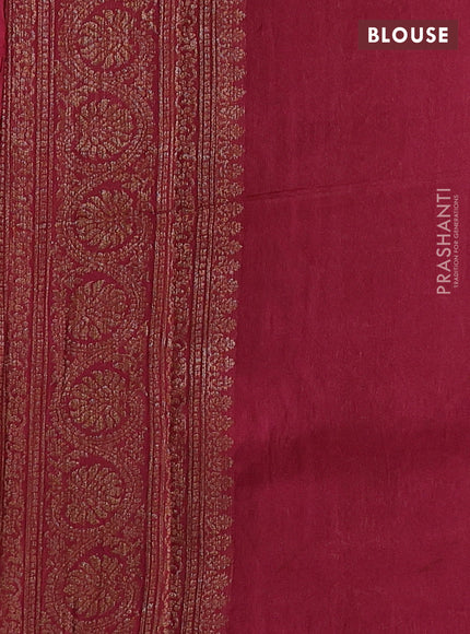 Banarasi semi tussar saree wine shade with allover thread & zari weaves and woven border