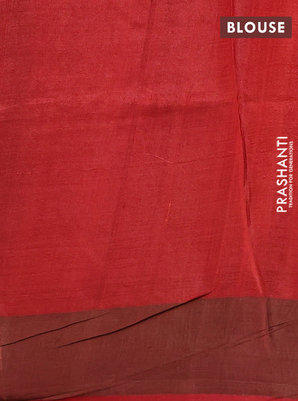 Pure tussar silk saree mustard yellow and rustic orange with allover bandhani prints and zari woven border