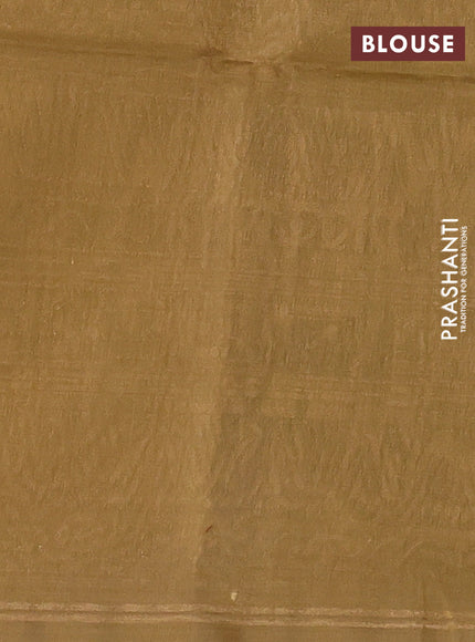 Kora silk cotton saree light green and sandal with zari woven buttas and zari woven border