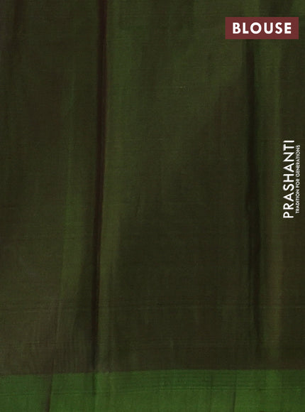 Kora silk cotton saree violet and green with thread woven buttas and piping border