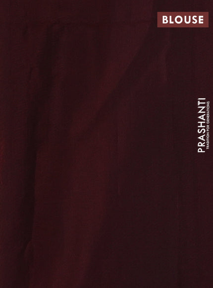 Kora silk cotton saree dark mustard and maroon with thread woven buttas and piping border
