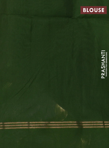 Kora silk cotton saree deep jamun shade and green with allover thread & zari woven buttas and zari woven simple border