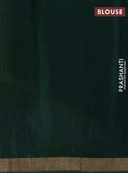 Kora silk cotton saree olive green and green with zari woven buttas and small zari woven border