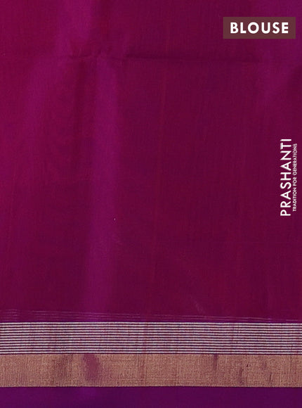 Kora silk cotton saree pink and violet with zari woven buttas and zari woven simple border