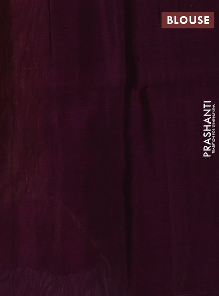 Kora silk cotton saree dark mustard and magenta pink with allover zari weaves & thread woven buttas and simple border