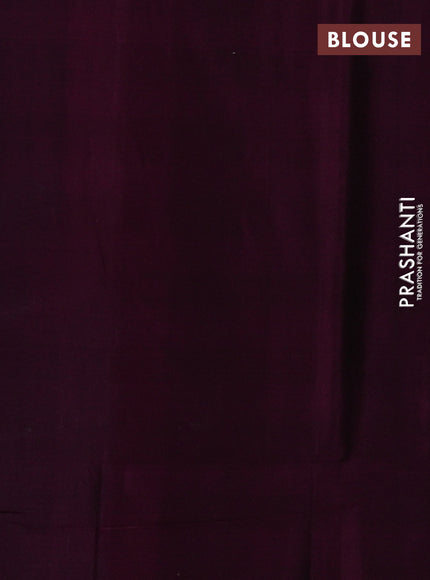 Kora silk cotton saree peacock green and magenta pink with allover zari weaves & thread woven buttas and simple border