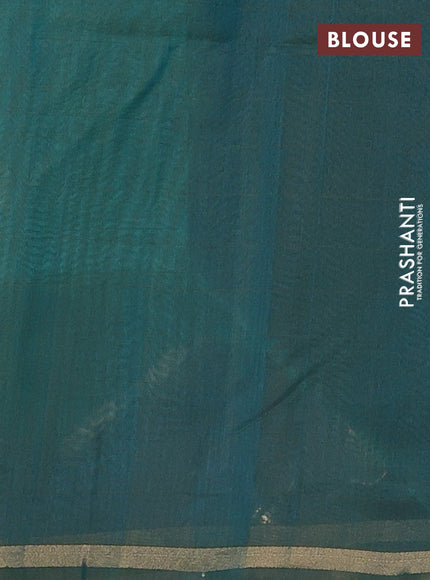 Kora silk cotton saree green and dual shade of mustard with allover zari woven buttas and small zari woven border