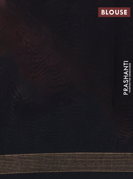 Kora silk cotton saree peach shade and black with thread woven buttas and small zari woven border