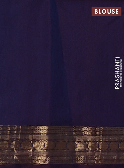 Kora silk cotton saree peacock blue and dual shade of blue with allover thread & zari woven buttas and zari woven border