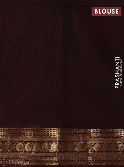 Kora silk cotton saree dark mustard and deep maroon with allover thread & zari woven buttas and zari woven border
