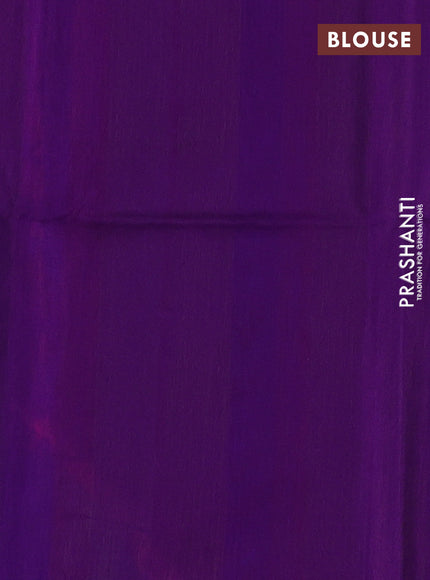 Kora silk cotton saree pink and violet with thread woven buttas and small thread woven border