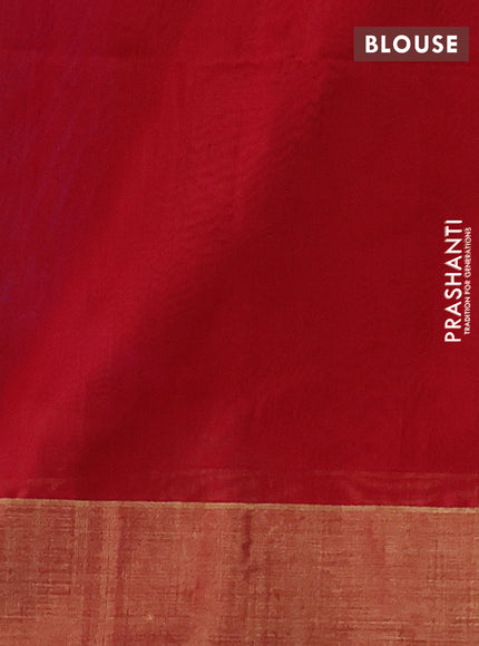 Kora silk cotton saree violet and red with thread & zari woven buttas and zari woven border