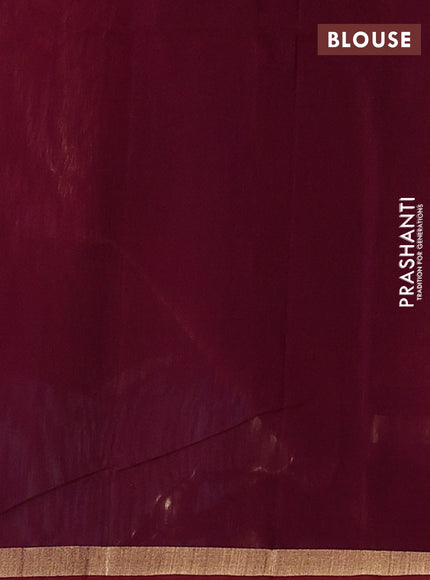 Kora silk cotton saree dual shade of magenta pink and magenta pink with zari woven buttas and small zari woven border