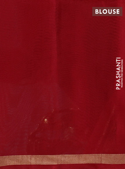 Kora silk cotton saree black and maroon with allover thread & zari woven buttas and small zari woven border