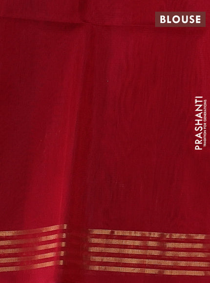 Kora silk cotton saree navy blue and maroon with allover silver & zari woven buttas and zari woven border