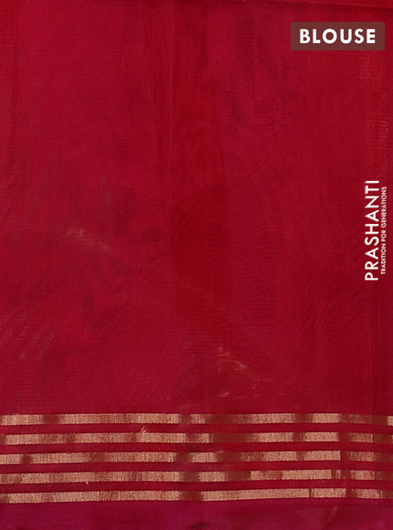 Kora silk cotton saree olive and pink with allover silver & zari woven buttas and zari woven border