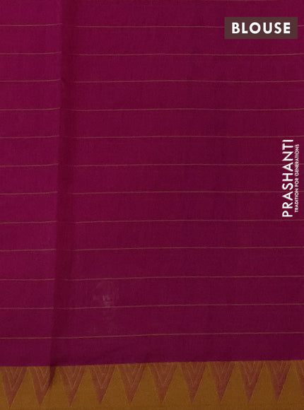 Kora silk cotton saree pink and mustard yellow with allover thread checks & buttas and thread woven border