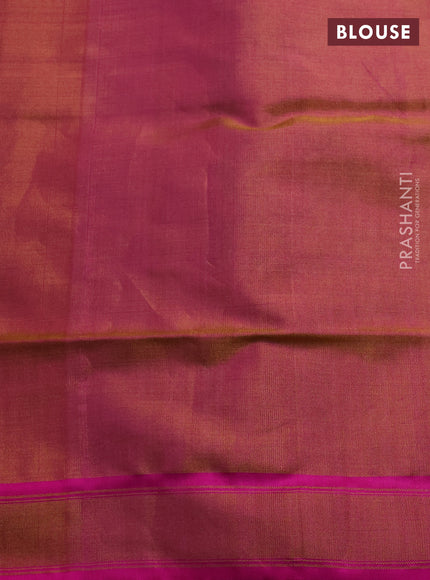Rajkot patola tissue silk saree green and pink with allover ikat weaves and ikat woven zari border