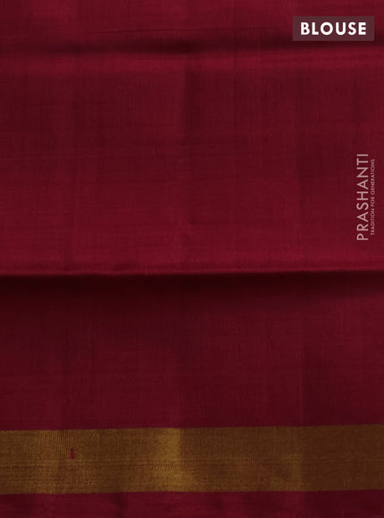 Rajkot patola silk saree blue and red with allover ikat weaves and ikat woven zari border