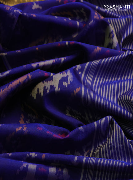 Rajkot patola silk saree blue with allover patola weaves and zari woven border