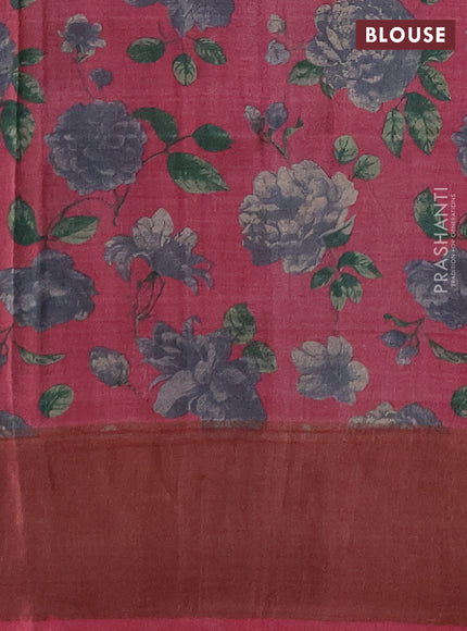 Pure tussar silk saree mustard yellow and pink with allover zari checked pattern and zari woven border