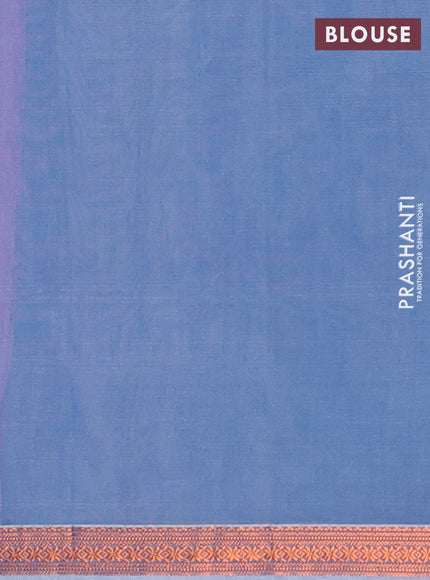 Semi maheswari cotton saree lavender and green shade with allover copper zari woven buttas and copper zari woven border