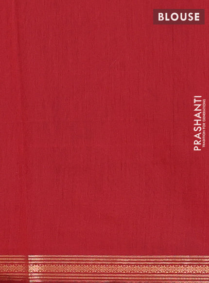 Semi maheswari cotton saree peacock blue and deep maroon with allover zari woven buttas and small zari woven border