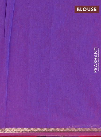 Semi maheswari cotton saree candy pink and purple with allover zari woven buttas and small zari woven border