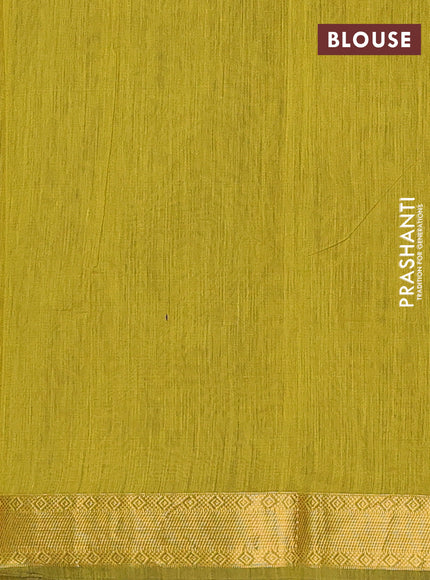 Semi maheswari cotton saree violet and green with allover zari woven buttas and small zari woven border