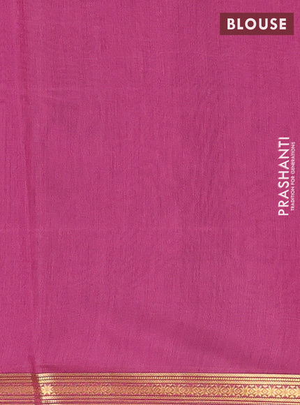 Semi maheswari cotton saree black and pink with allover zari woven buttas and small zari woven border