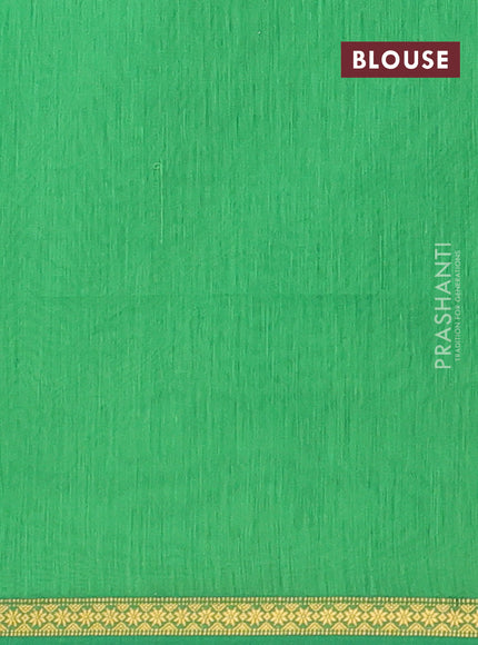 Semi maheswari cotton saree green and light green with allover zari woven buttas and small zari woven border
