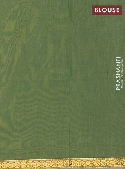 Semi maheswari cotton saree lime yellow and green shade with allover zari woven buttas and small zari woven border