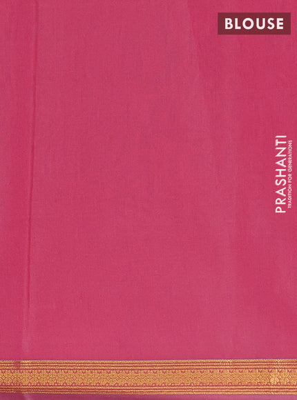 Semi maheswari cotton saree violet and pink with allover zari woven buttas and small zari woven border