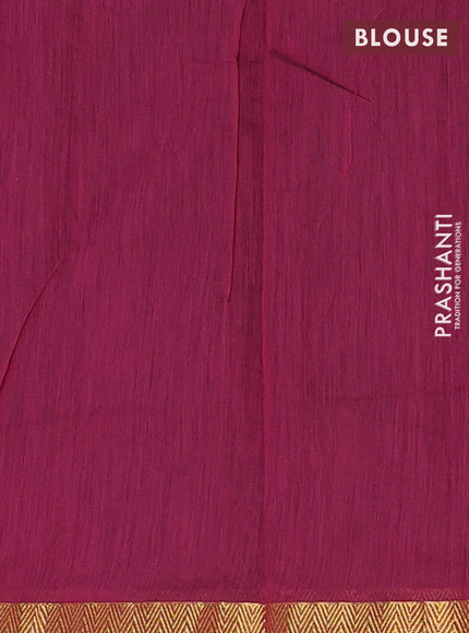 Semi maheswari cotton saree navy blue and wine shade with allover zari woven & buttas and small zari woven border