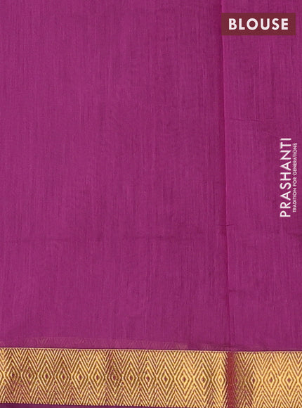 Semi maheswari cotton saree magenta pink with allover zari woven & buttas and small zari woven border
