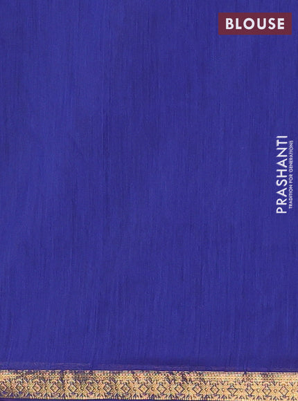 Semi maheswari cotton saree green and blue with allover zari woven & buttas and small zari woven border
