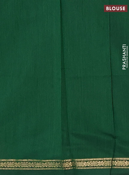 Semi maheswari cotton saree rust shade and green with allover zari woven & buttas and small zari woven border