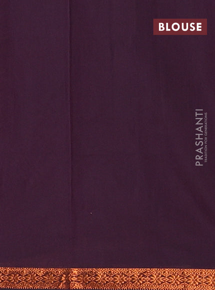 Semi maheswari cotton saree mauve pink and deep wine shade with allover zari woven & buttas and small zari woven border