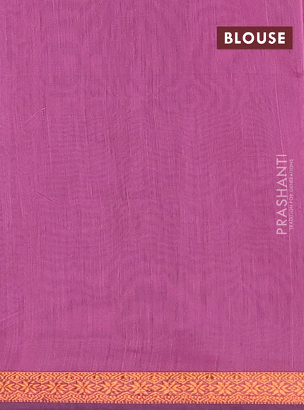 Semi maheswari cotton saree teal blue and mauve pink with allover zari woven & buttas and small zari woven border