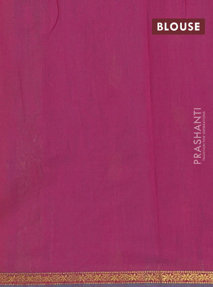 Semi maheswari cotton saree orange and pink with allover zari weaves & buttas and small zari woven border