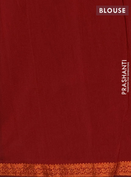 Semi maheswari cotton saree deep wine shade and deep maroon with allover copper zari woven buttas and small copper zari woven border