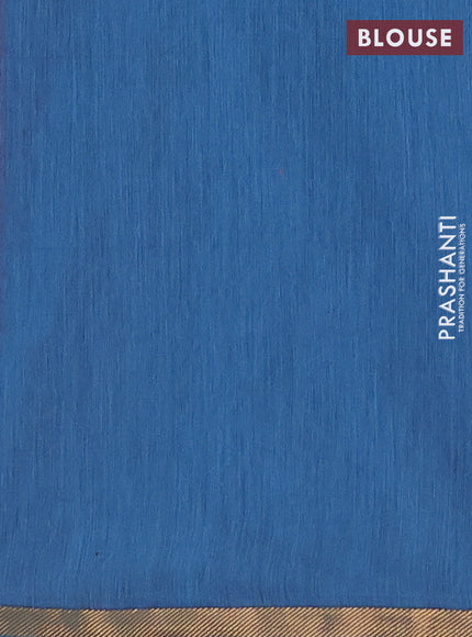 Semi maheswari cotton saree pink shade and blue with allover zari woven buttas and small zari woven border