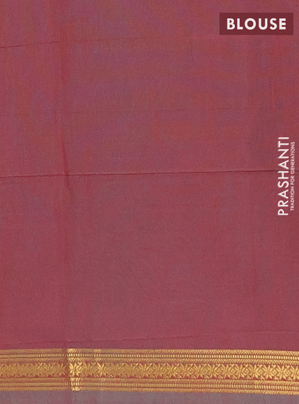 Semi maheswari cotton saree pink and red with allover zari woven buttas and small zari woven border