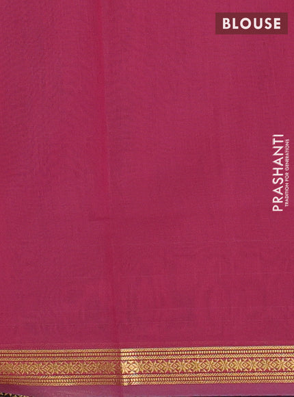 Semi maheswari cotton saree dark grey and pink with allover zari woven buttas and small zari woven border