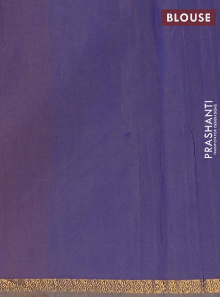 Semi maheswari cotton saree maroon and blue with allover zari woven buttas and small zari woven border