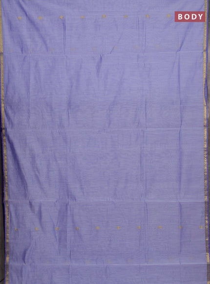 Semi maheswari cotton saree lavender and blue with allover zari woven buttas and small zari woven border