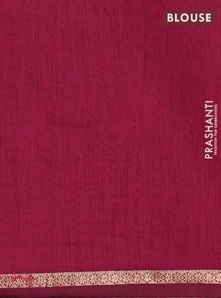 Semi maheswari cotton saree blue and magenta pink with allover zari woven buttas and small zari woven border