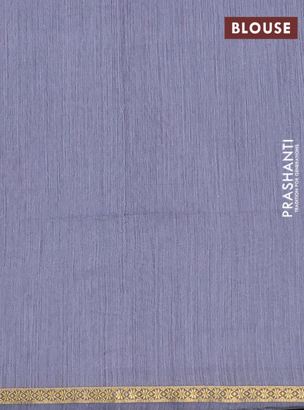 Semi maheswari cotton saree deep purple and grey with allover zari woven buttas and small zari woven border